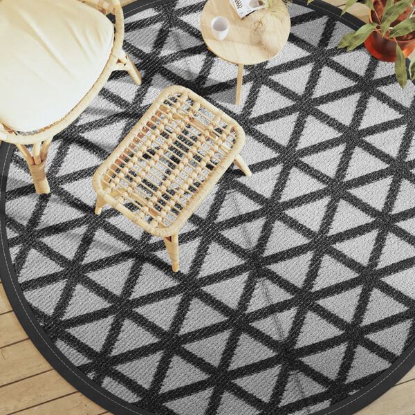 vidaXL Outdoor Carpet ARAKIL Black &Oslash;200 cm PP
