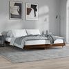 vidaXL Bed Frame without Mattress Brown Oak 200x200 cm Engineered Wood
