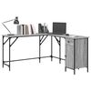 vidaXL Desk Grey Sonoma 141x141x75 cm Engineered Wood