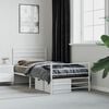 vidaXL Metal Bed Frame without Mattress with Footboard White 75x190cm