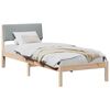 vidaXL Bed frame Brown and light grey 75 x 190 cm Solid pine wood
