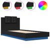 vidaXL Bed Frame with LED without Mattress Black 90x200 cm