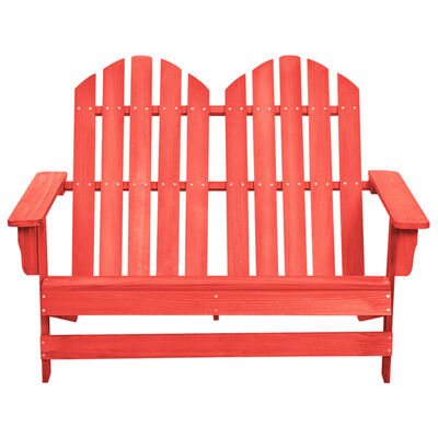 vidaXL 2-Seater Garden Adirondack Chair Solid Fir Wood Red
