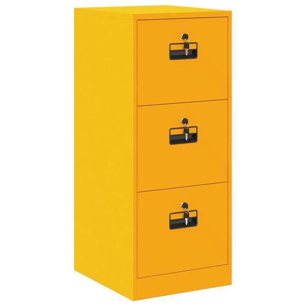 vidaXL File Cabinet with Drawer Mustard Yellow 44 x 50 x 106.5 cm