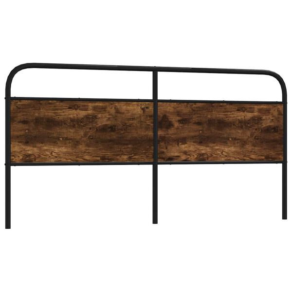 vidaXL Headboard Smoked Oak 190 cm Steel and Engineered Wood