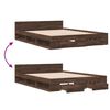 vidaXL Bed Frame with Drawers without Mattress Brown Oak 140x200 cm