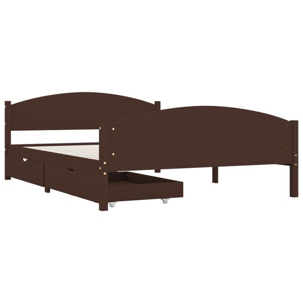 vidaXL Bed Frame without Mattress Dark Brown 160x200 cm Solid Wood