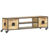 vidaXL Tv Cabinet | Brown with Black Frame