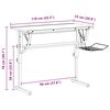 vidaXL Craft Desk White&Grey 110x53x(58-87) cm Engineered Wood&Steel