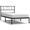 vidaXL Metal Bed Frame without Mattress with Headboard Black 90x190cm