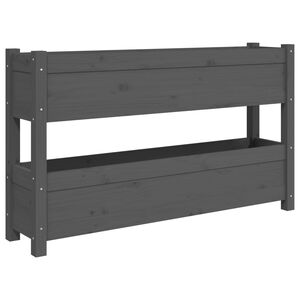 vidaXL Planter Grey 112x25x66 cm Solid Wood Pine