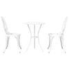 vidaXL Garden Bistro Set 3 pcs White Aluminium