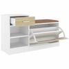 vidaXL Shoe Bench White and Sonoma Oak 94.5x31x57 cm Engineered Wood