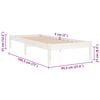 vidaXL Bed Frame without Mattress White Solid Wood Single