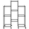 vidaXL Flower Stand with Wheels 83x25x103.5 cm Black Iron