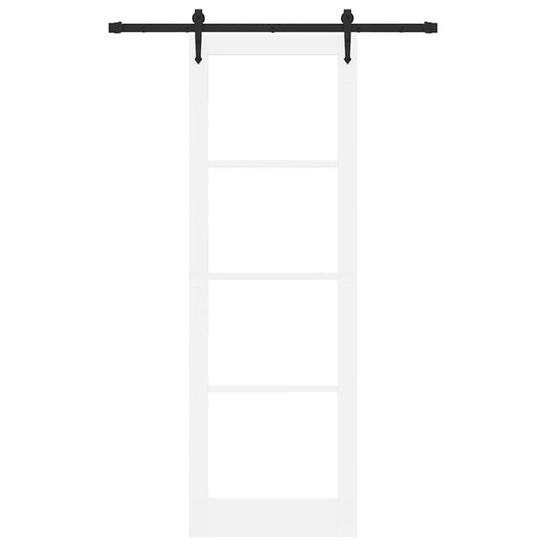 vidaXL Sliding Door ORKDAL White 78 x 232 cm Solid Pine Wood and Glass