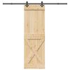 vidaXL Sliding Door with Hardware Set 70x210 cm Solid Wood Pine