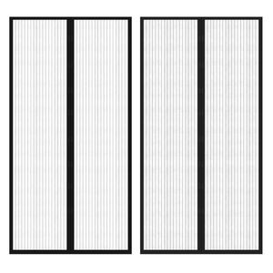 vidaXL Insect Door Curtain 210 x 100 cm 2 pcs Magnet Black