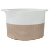 vidaXL Laundry Basket Brown and White Ø55x36 cm Cotton