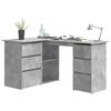 vidaXL Corner Desk Concrete Grey 145x100x76 cm Engineered Wood