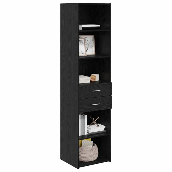 vidaXL Highboard Black Oak 45 x 42.5 x 185 cm Engineered Wood