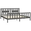 vidaXL Bed Frame without Mattress Grey Solid Wood Pine 200x200 cm