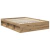 vidaXL Bed Frame Artisian Oak 150 x 200 cm Solid Pine Wood
