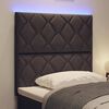 vidaXL Headboard with LED Strip Lights Adjustable Brown 90 cm Fabric