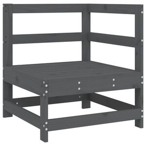 vidaXL Garden Corner Sofa Grey Solid Wood Pine