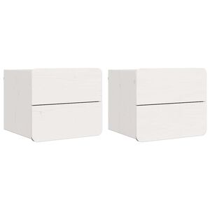 vidaXL Bedside Table 2 pcs White 39 x 34 x 33 cm Solid pinewood
