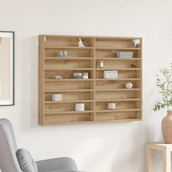 vidaXL Display Cabinet Artisan Oak 100 x 8.5 x 75 cm Engineered Wood