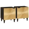 vidaXL Bedside Cabinet 2 pcs Black and Gold 40 x 33 x 46 cm