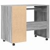 vidaXL Desk with Wheels Grey 91 x 50 x 77 cm Engineered Wood