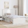 vidaXL Bed Frame with Headboard White 100 x 200 cm Solid Pine Wood