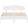 vidaXL Bed Frame without Mattress White 150x200 cm King Size Solid Wood Pine