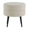 Venture Home Pouffe Pot 40x40x40 cm Velvet Black and Light Beige