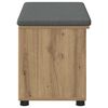 vidaXL Hall Bench with Cushion with Shelf Artisan Oak 80 x 38 x 46 cm