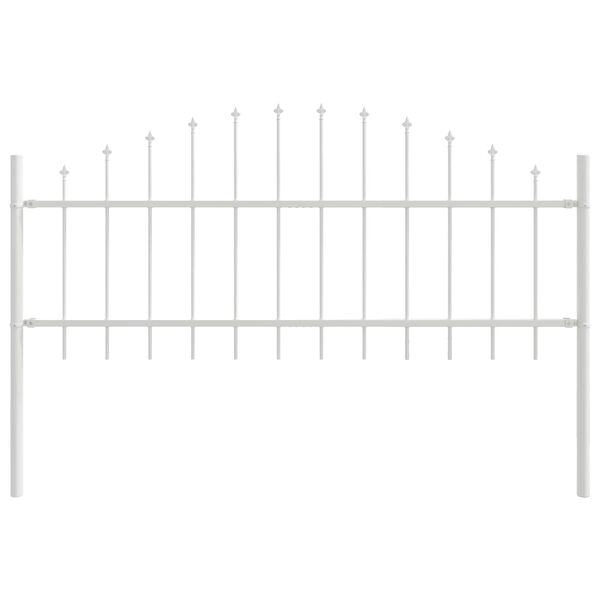 vidaXL Garden Fence 7 pcs White 170 x 115 cm Powder-Coated Steel