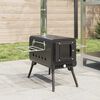 vidaXL Tent Wood Stove with Chimney and Foldable Legs Black Steel