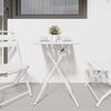 vidaXL Garden Table Folding White 55 x 55 x 73 cm Powder-coated Steel