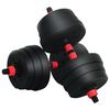 vidaXL 4-in-1 Dumbbell Set Black and Red 121 x 19.5 x 19.5 cm