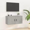 vidaXL Wall Mounted TV Cabinet Concrete Grey 80x34.5x40 cm