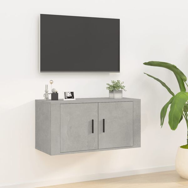 vidaXL Wall Mounted TV Cabinet Concrete Grey 80x34.5x40 cm