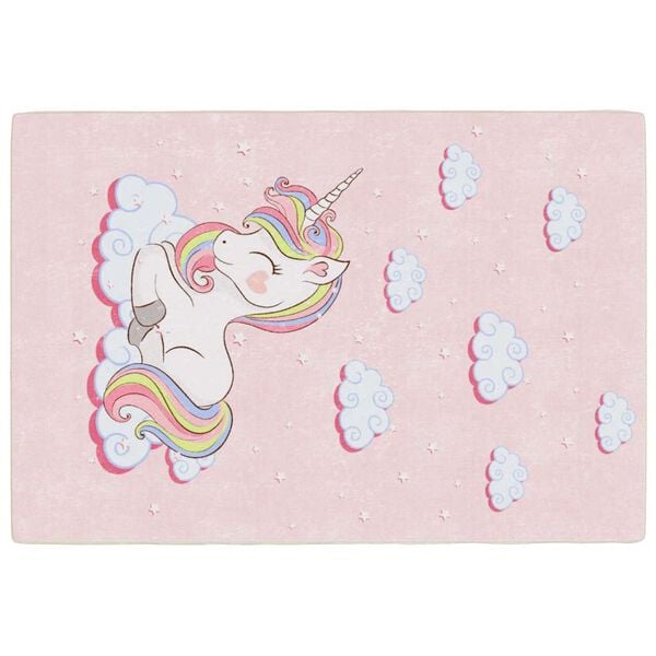 vidaXL Kids' Rug Pink 160x230 cm Unicorn Washable