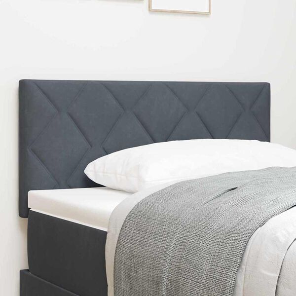 vidaXL LED Headboard with Headboard Dark Grey 100 cm Faux Leather