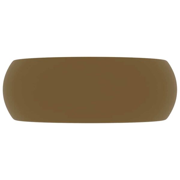 vidaXL Luxury Wash Basin Round Matt Cream 40x15 cm Ceramic