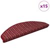 vidaXL Self-adhesive Stair Mats 15 pcs Red 65 x 21 x 4 cm