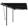 vidaXL Manual Retractable Awning with Posts 3x2.5 m Anthracite