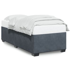 vidaXL Bed Frame without Mattress Dark Grey 90x190 cm Single Velvet
