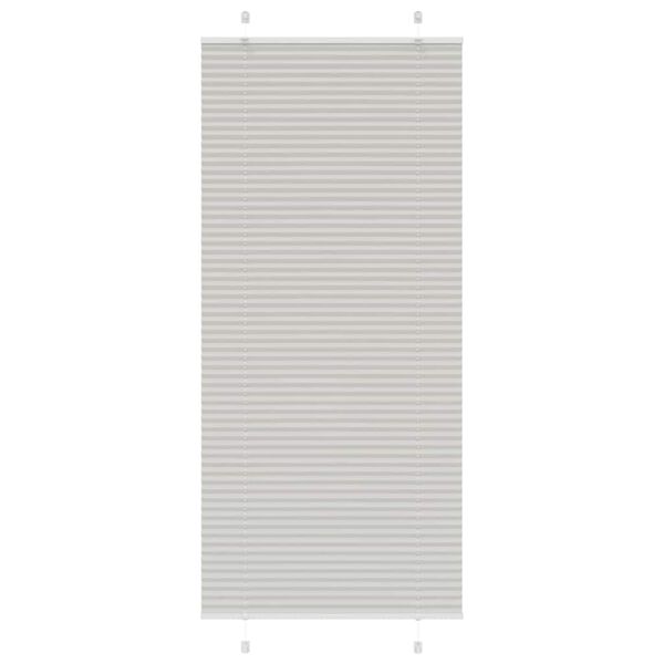 vidaXL Pleated Blind Light Grey 100x200 cm Fabric Width 99.4 cm Polyester